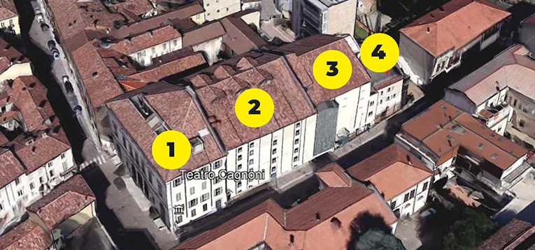 veduta aerea del teatro cagnoni