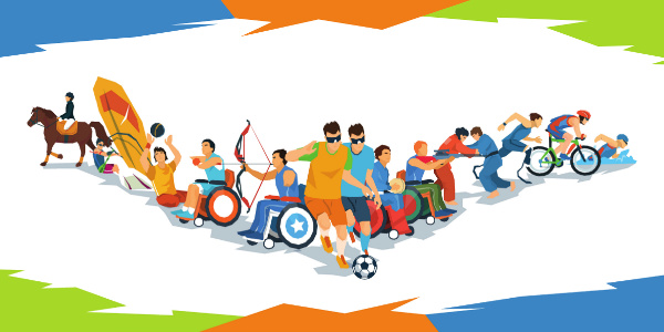 Particolare della locandina con rappresentazione grafica di atleti con disabilità